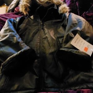 Black kids leather jacket